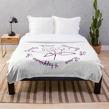 

Serenity Tranquility Lotus Purple Blanket Wool Flannel Plush Blanket Bedspread For office Sherpa Blanket Couch Quilt Cover Trave