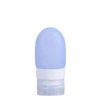 

1/2pc Refillable Travel Bottles Silicone Squeezable Tube Sets Cosmetic Toiletry Containers for Shampoo Lotion Soap Blue M 60ml