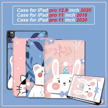 

for iPad Pro 12.9 Case 2020 4th generation with Pencil Holder Tri fold Stand Tablet Cover for iPad Pro 11 Case 2018 2020