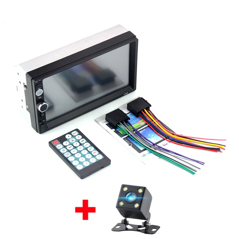 Для Iphone Android Mirror Link автомобильное радио 2 din плеер авторадио 7 ''ЖК сенсорный экран Bluetooth Авто Стерео камера заднего вида - Цвет: with 4Led camera