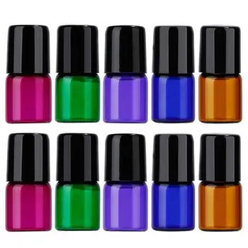 

10PCs 3ml Portable Roll On Bottle Empty Refillable Glass Container With Black Cap For Essential Oil Refillable Bottles Dropship