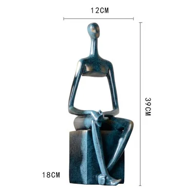 Абстрактная фигура Художественная Скульптура американская индивидуальность искусство девушка статуя Смола Настенная Декорация голова оленя Гостиная Офис R3092 - Цвет: Темно-синий