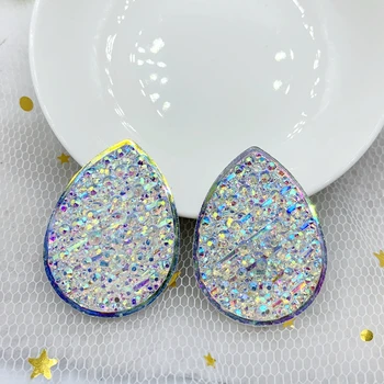 

18pcs 30*40mm raindrop rhinestone/Flat-back DIY jewelry making/resin crafts rhinestones for clothing -b20