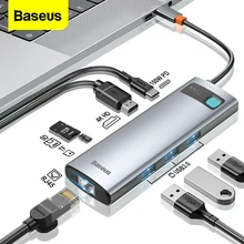 Baseus USB C HUB к HDMI-совместимый адаптер RJ45 кардридер USB 3,0 PD 100W Type C док-станция для Macbook Pro Surface iPad