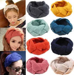 16 Colors Knitting Wool Headband Braid Weaving Hair Bands For Women Autumn And Winter Stripe Women Hair Accessories
