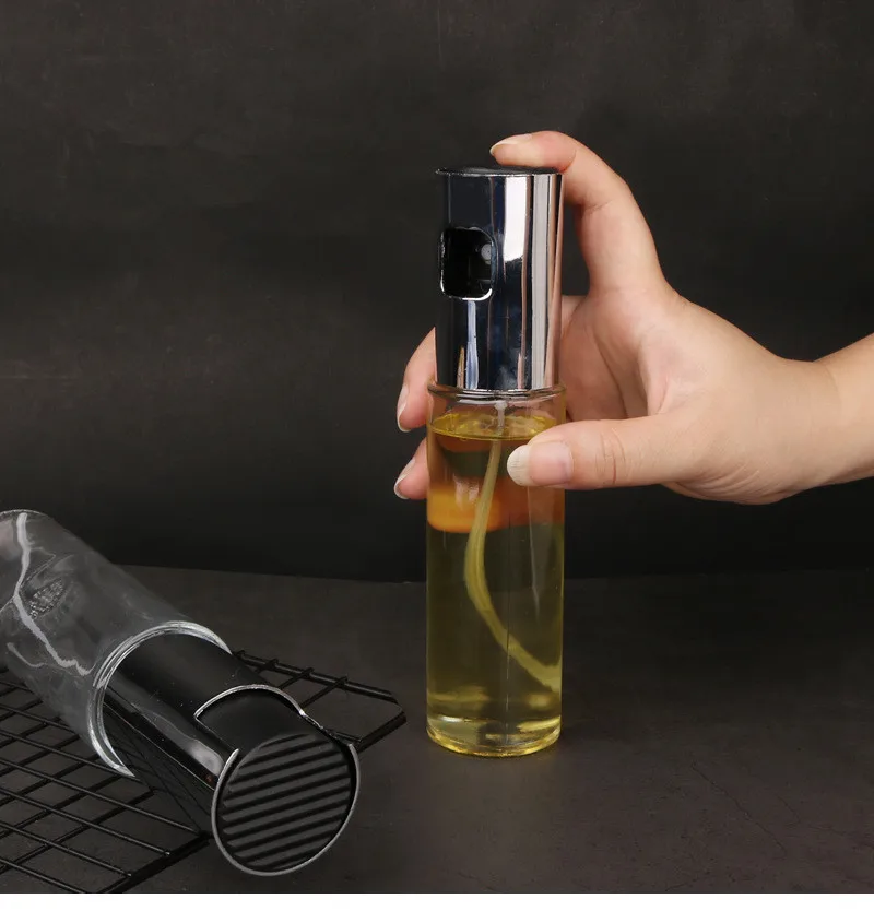 Glass Olive Oil Sprayer Stainless Steel Oil Sprayer Empty Bottle Dispenser Picnic Salad Grilling Kitchen Cooking Tool Set