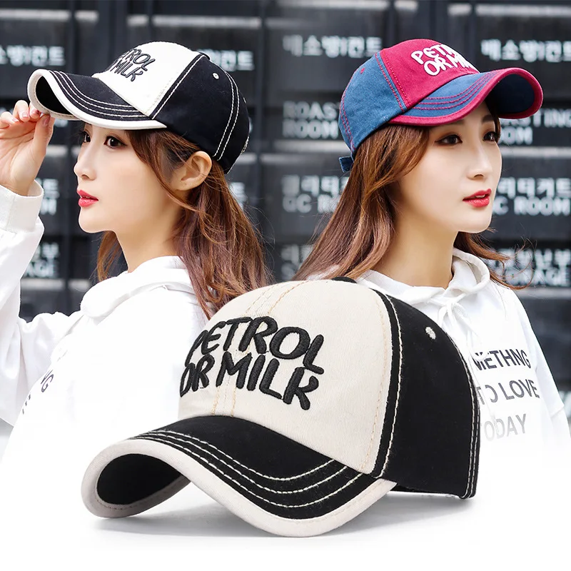 

FJHERLMOS spring new cotton color matching baseball cap men and women trend retro cap outdoor leisure embroidery sun hat