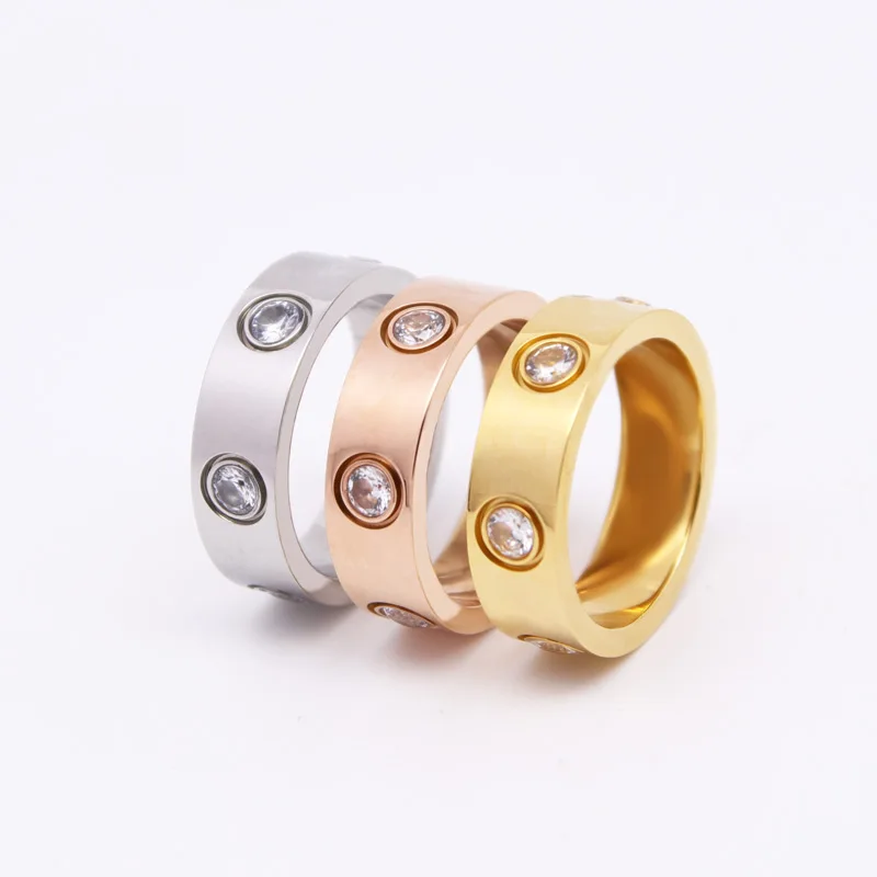 Crystal Ring For Women Titanium Steel