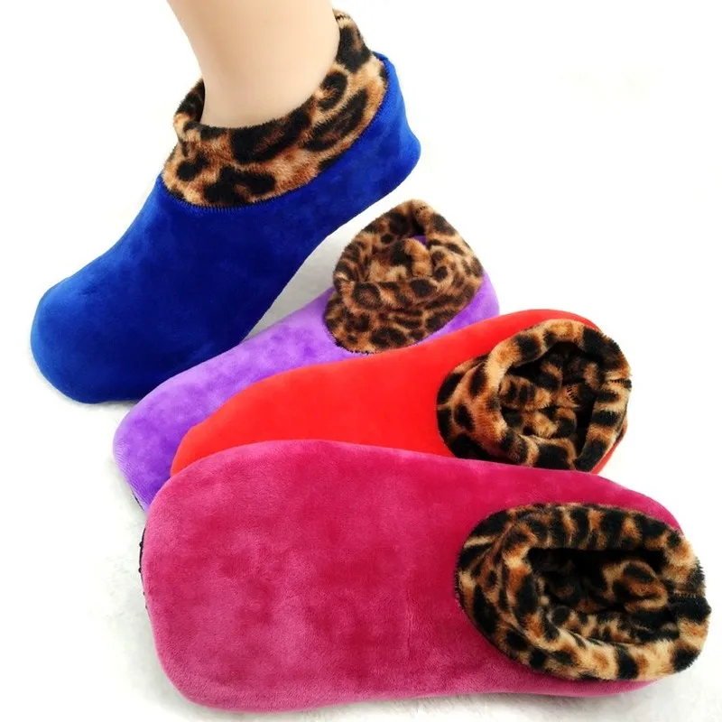 Winter Warm Home Indoor Slippers Non Slip Floor Socks Soft Leopard For Women Men Winter Warm Home Indoor Slippers Non Slip Floor Socks Soft Leopard For Women Men