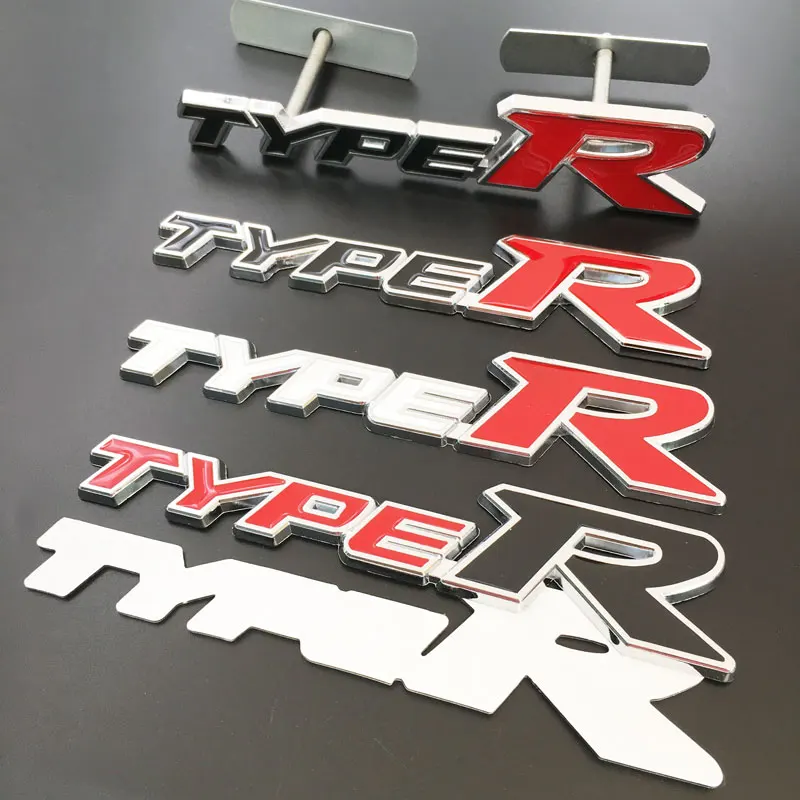 3D Metal Type R Typer Logo Front Grille Emblem Trunk Rear Stickers Badge For Honda TYPER Civic XR-V HR-V Accord Car Styling | Автомобили и