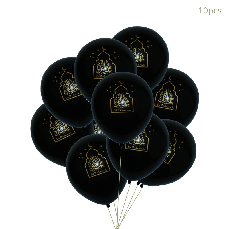 10pcs balloons 3 MEIDDING Рамадан Карим украшения ИД Мубарак баннер и воздушные шары ИД Рамадан вечерние украшения Ид аль-Фитр Рамадан Мубарак - Цвет: 10pcs balloons 3