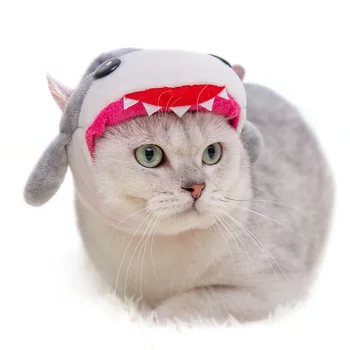 

Halloween Funny Pet Costume Cosplay Shark Wig Cap Hat for Cat Xmas Halloween Clothes Fancy Dress with Ears Pet Dog Cats Product