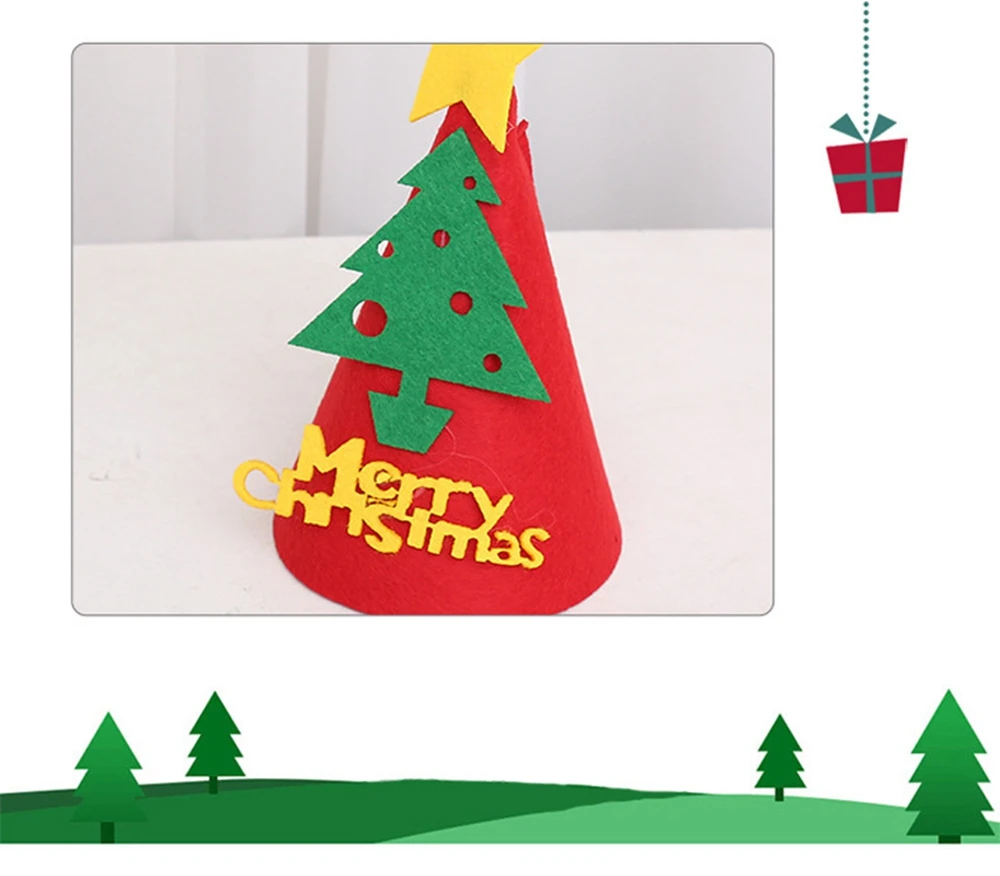 1Pc Christmas Hat Merry Christmas Hat Decor Xmas Cap Children New Year Cap Ornament Home Bar Club Birthday Party Gifts Supplies