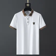 2021 New Men's Summer Fashion Business Slim Fit Cotton Polo Shirt Men Soild Color Shirt Thin Casual Embroidery Polo Shirt Tops