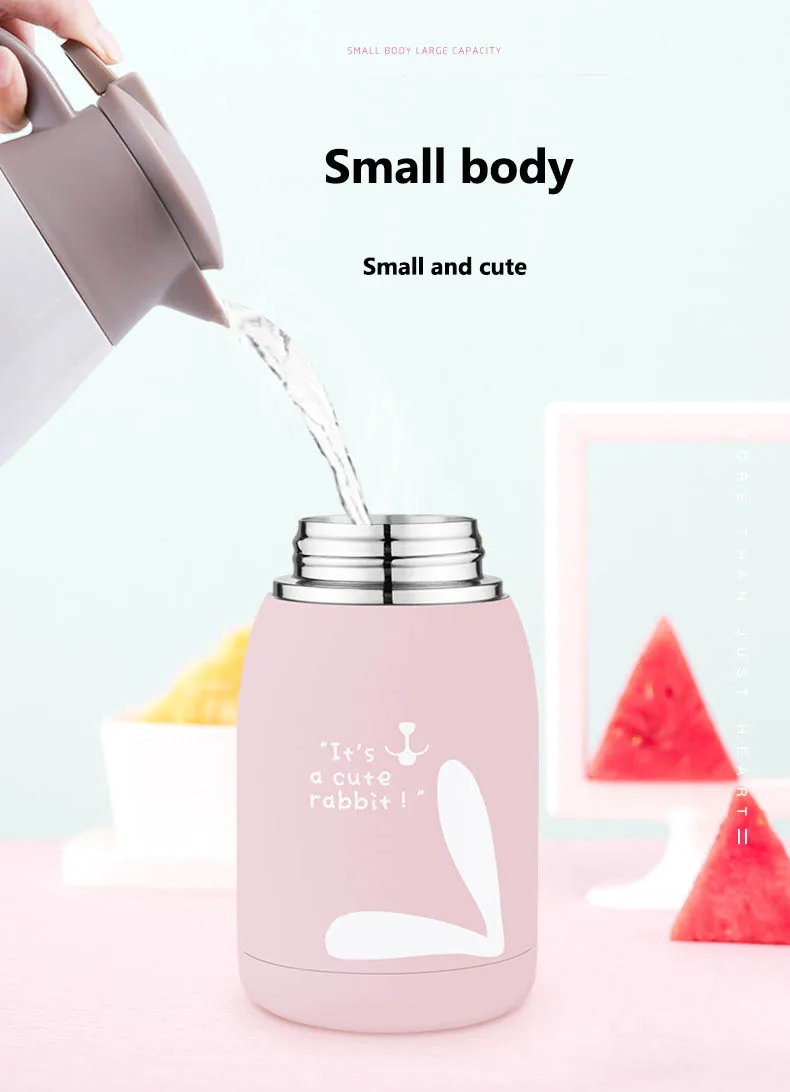 Thermos for Kids Stainless Steel Cute Water Bottle Mini Thermal Cups Flask Coffee Mugs 360ml Tumbler Vacuum Hot Water Drinkware