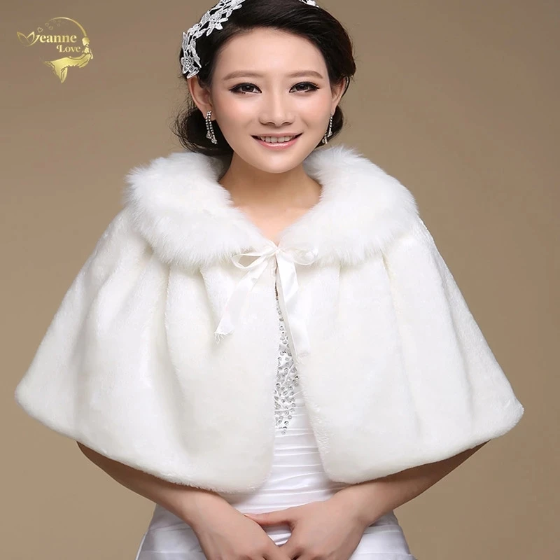 Outerwear Urged Wrap Bride Formal Dress Winter Cape Bride Fur Shawl Wedding Jackets Wrap OJ00166