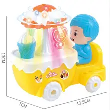 Kuulee Большие Детские Размеры Электрическая универсальная блестящие яркие мороженого игрушечный автомобиль проекции мороженого автомобиля с светильник и прослушивания музыки