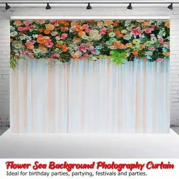 

Photo Studio 150x100/220x150cmcm 2sides Flower sea background birthday party holiday party photo photography curtain