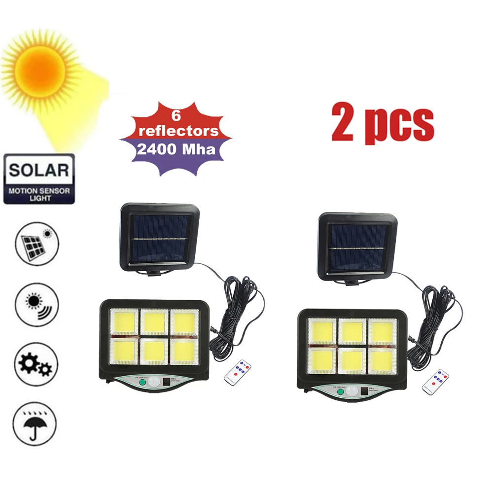 

Waterproof Super Bright LED Motion Sensor Solar Light With Mounting Pole Power Lamp Lights For Outdoor Wall Yard remote 3 modes