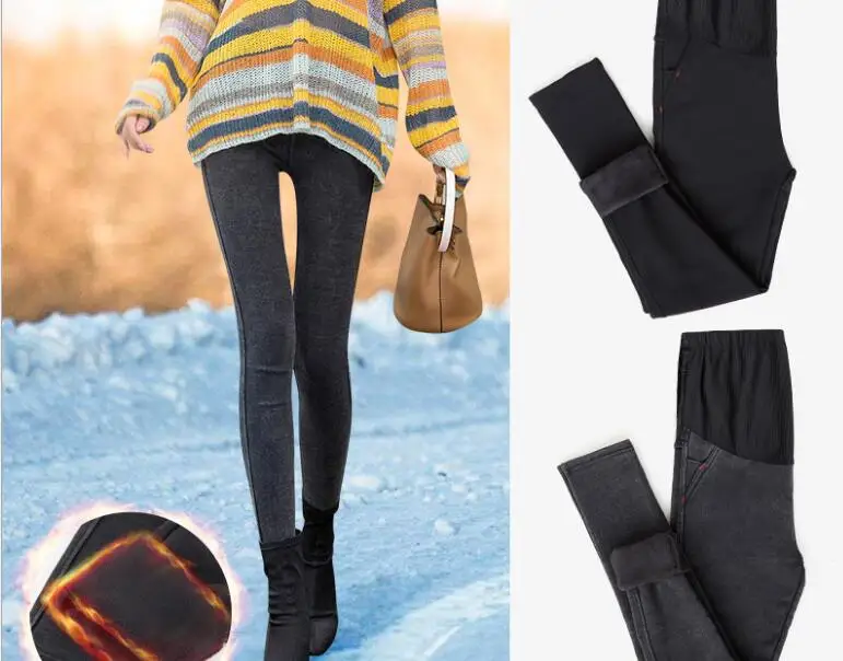 Новинка; джинсы для беременных; зимние теплые Леггинсы для беременных; черные брюки с высокой талией для беременных женщин; мягкая бархатная одежда; брюки