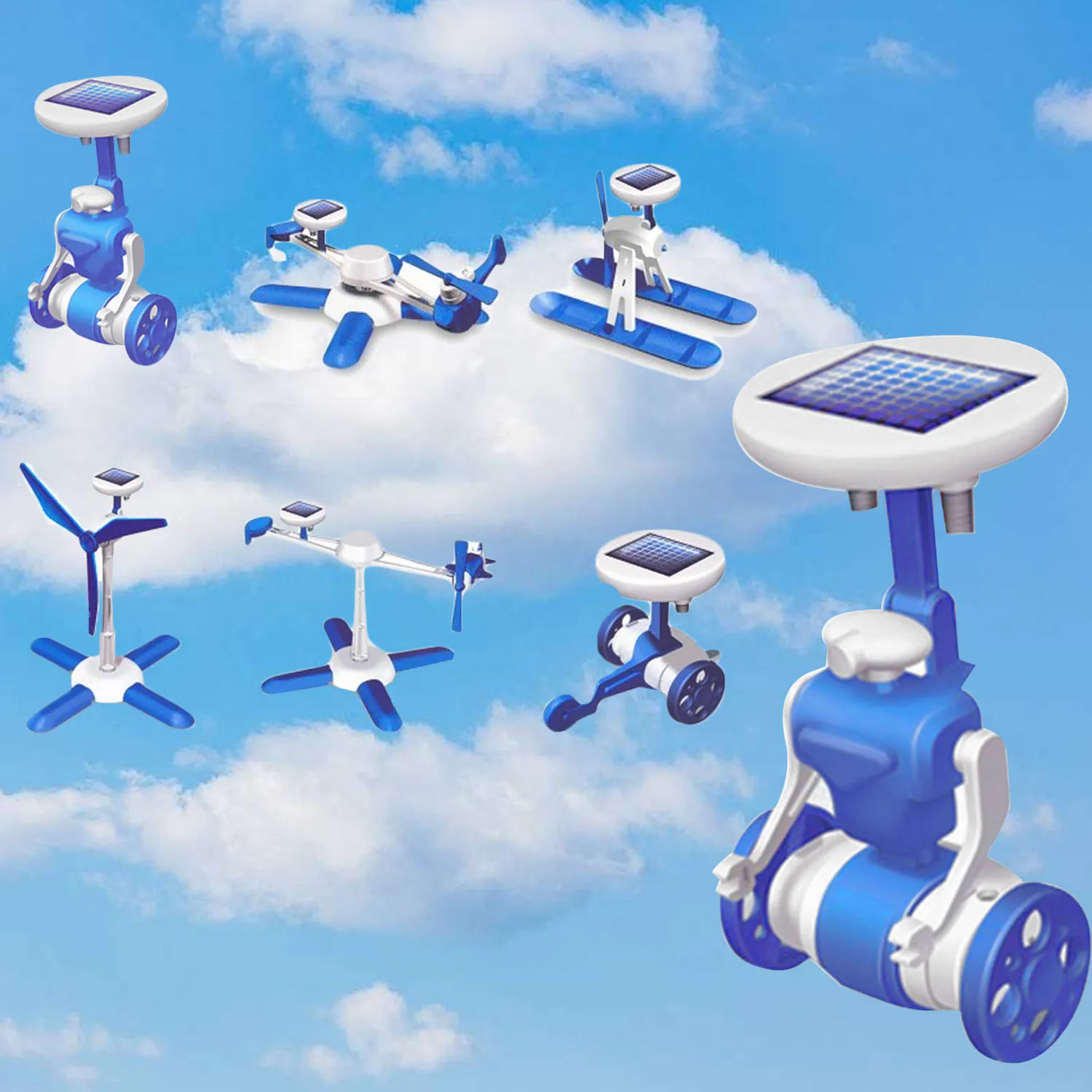 Kids 6 In 1 Diy Assembling Solar Power Energy Transformation Motorboat