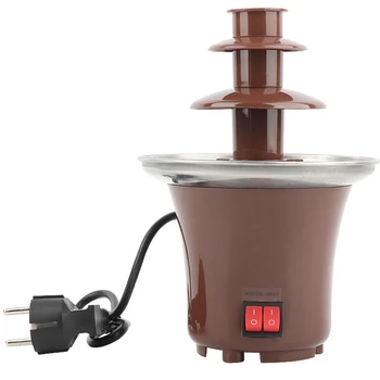 

New Mini Chocolate Fountain Three Layers Creative Chocolate Melt With Heating Fondue Machine Diy Melt Waterfall Pot Melting Towe