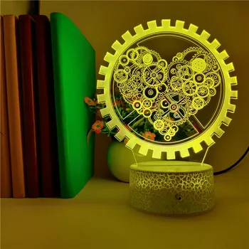 

Steampunk Led Colors Changing Night Light Valentine's Day Present Children Holiday Gifts Acrylic Desk Lights Smart Phone Control