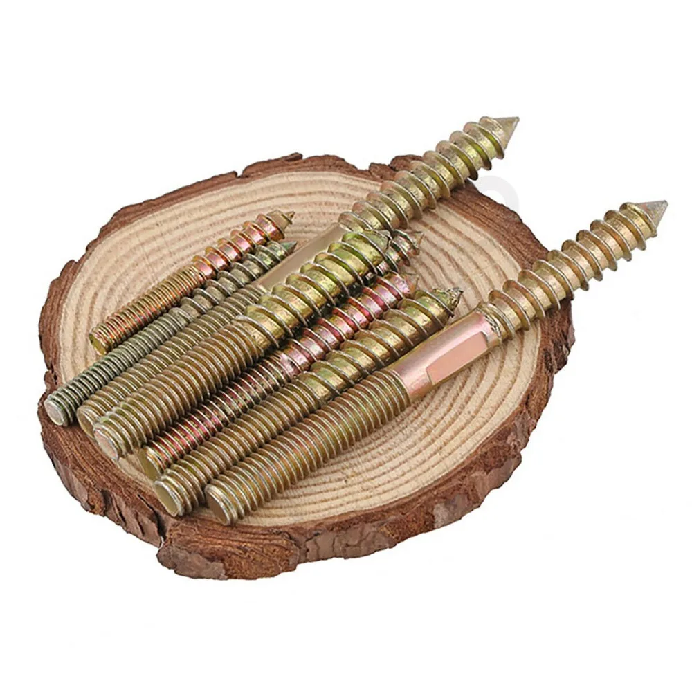 M6 M8 Hanger Bolts Double Ended Thread Lag Screws Wood Screws  Furniture Fixing Self Tapping Screws Color Zinc Plated