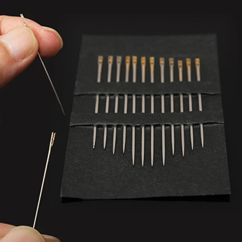 

12pcs/set Easy To Use Hand Tool Blind Assorted Double Hole Art Craft For Old Man Self Threading Repair Stitch DIY Sewing Needle