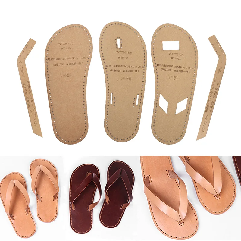 Kraft Paper Template for DIY Men Flops Unisex Slipper Leather Set Craft Pattern Model for Leather Craft Template