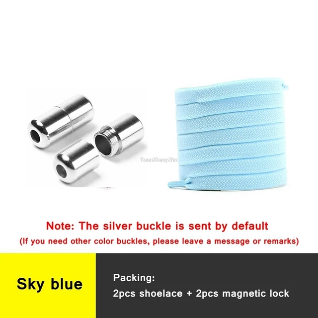 New Elastic Laces without ties Shoelaces for Sneakers Flat No Tie Shoe laces Kids Adult Quick Shoe lace Rubber Band Shoestring Sky blue