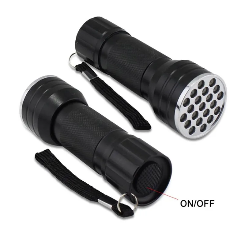 Wasafire High Quality 21 LED UV Light 395-400nm LED UV Flashlight Torch Lamp For Adhesive Curing Travel Safety UV Detection AAA
