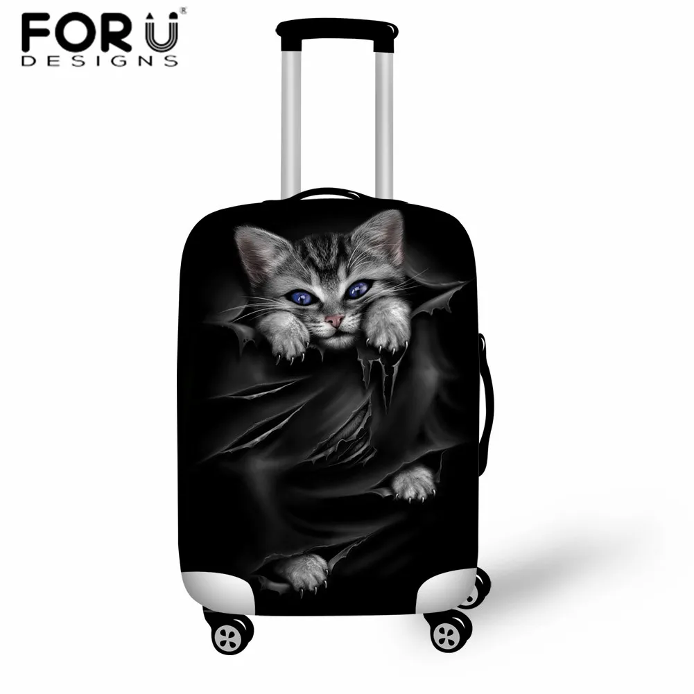 FORUDESIGNS/чехол для костюма с героями мультфильмов, готический чехол с изображением лунного кота, аксессуары для путешествий, чехол для рюкзака, эластичный уплотненный чехол на молнии, чехол для багажника - Цвет: L5068