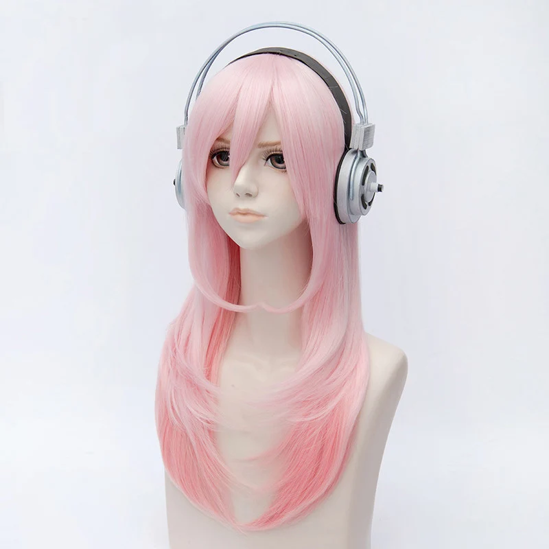 Super-Sonico-Supersonico-60cm-Long-Pink-Ombre-Hair-Heat-Resistant-Cosplay-Costume-Wig-Toy-headset-Headphone (2)