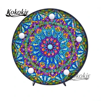 

5d diamond mosaic decoration DIY 5D Light Diamond painting Night LED light desk Decoration full square 5d Mandala Stickers