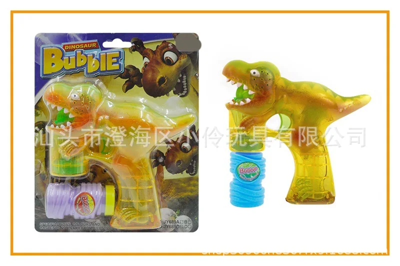 

Transparent Dinosaur Bubble Gun Light Included Light Music Imitation Dinosaurs Bubble Machine Children Outdoor Bubble Water Toy