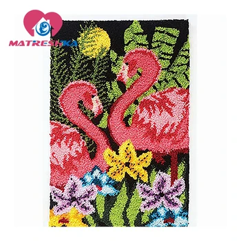 

Flamingo carpet embroidery hook needlework button package latch hook rug kits carpet embroidery Foamiran craft do it yourself