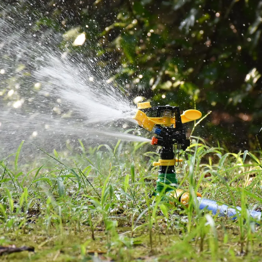 Garden Irrigation Sprinkler Double Outlet Rocker Nozzle 360 Degrees Rotary Jet Nozzle 1/2" 3/4" Male 1pcs