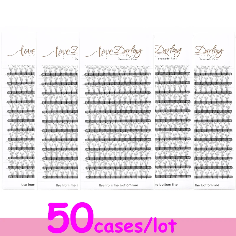 50pcs/lot eyelash-extensions short-stem heat-bonded Pre-Made Volume-lashes for Russian Volume Eyelash-Extension-Supplies