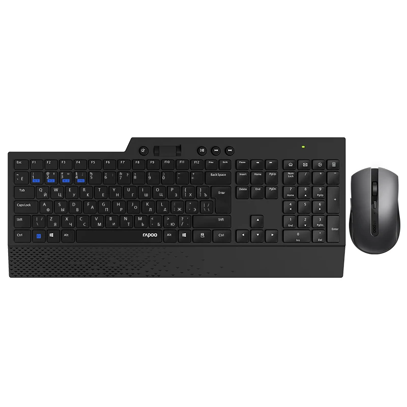  Rapoo 8200T многорежимная Бесшумная Bluetooth беспроводная клавиатура и мышь комбо с мультимедийными горячими клавишами английский/русский ма…