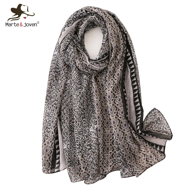 

Marte&Joven 2019 New Triangle Striped Thin Summer Wrap Pashmina Comfortable Spring Autumn Khaki Scarf for Women Elegant Hijab