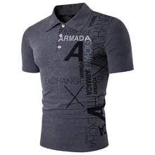 Высокое качество, летняя мода, мужская повседневная одежда, Европейский и американский стиль, принт алфавита, лацканы, короткий рукав, поло