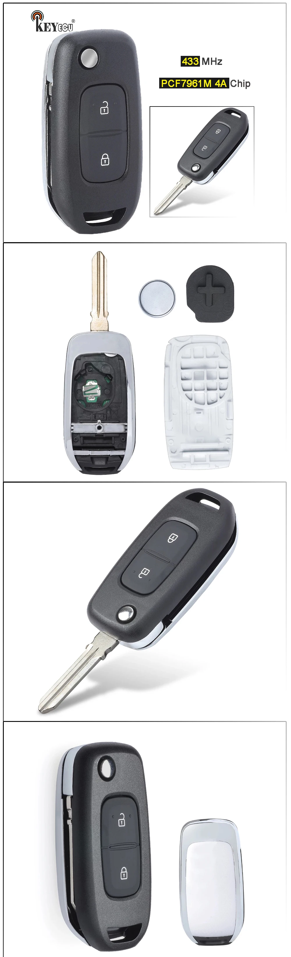 Keyforkess FSK 433MHz muslimah 4A Chip 2 pulsanti di ricambio chiave a distanza Fob chiave a distanza per Renault Dacia Logan 2 Logan II 2018-2020 6 Keyforkess FSK 433MHz muslimah 4A Chip 2 pulsanti di ricambio chiave a distanza Fob chiave a distanza per Renault Dacia Logan 2 Logan II 2018-2020 - H7e71647b7e24418fb9b7dc5a9572aa75C