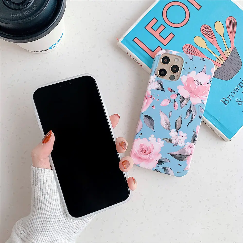 cute iphone 13 mini case Vintage Fashion Flowers Phone Case For iPhone 11 12 Mini Pro X XR XS Max 8 7 6s Plus SE 2020 Banana Leaves Floral Soft IMD Cover apple iphone 13 mini case leather