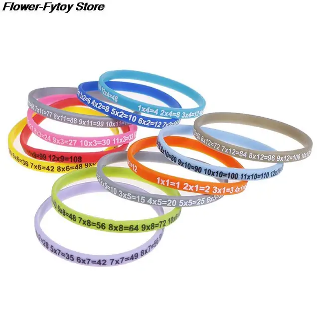 12Pcs/Set Multiplication Tables Soft Silicone Bracelet Learn Math Education Wristband For Kids Preschool Teaching Aids Math Toy 5