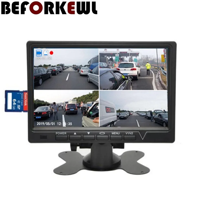 " IPS scherm 1024*600 AHD Auto Monitor 4 split screen Security Monitoring Rijden recorder DVR