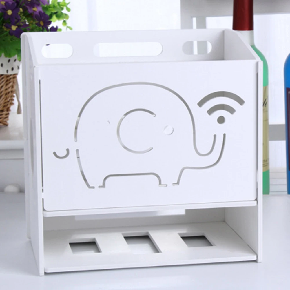 Modem Storage 3 Layers Modern Wall Mounted Office Organizer WIFI Set-top Box Home Flame Retardant Socket Router Rack Flip