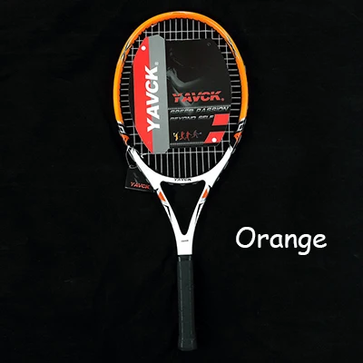 Теннисная ракетка Профессиональная теннисная струнная ракетка для взрослых углеродная ракетка для мужчин и женщин Теннисная ракетка с сумкой - Цвет: orange
