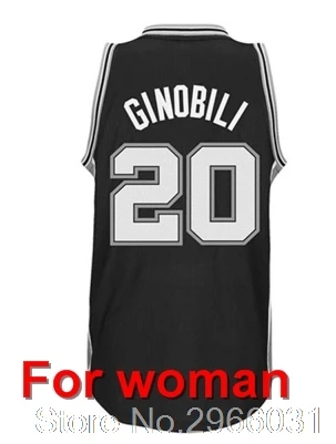 for women A+++ San Antonio Качественная мужская, женская, Молодежная, детская, для девочек и взрослых#20 Manu Ginobili retirement jersey - Цвет: for women