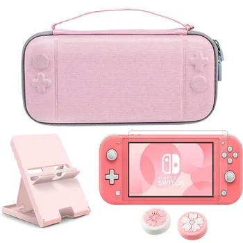 

Storage Bag Kit For Nintendo Switch Lite Hard Travel Case Pink Stand Holder For Nintendo Switch /NS Lite Protector Accessories